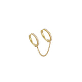 Chain Diamond Huggies